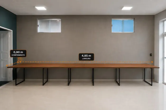 Mesa de MDF Projetado Grande para Escritório e Reuniões