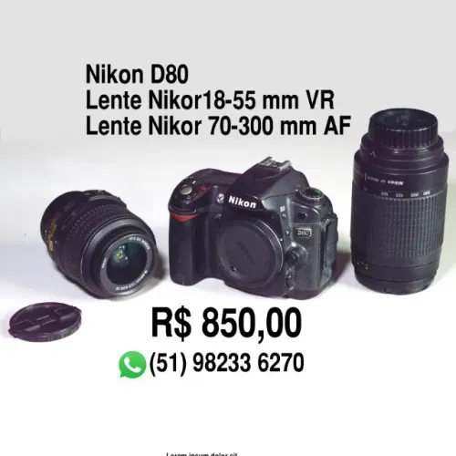 NIKON D 80 COM DUAS LENTES