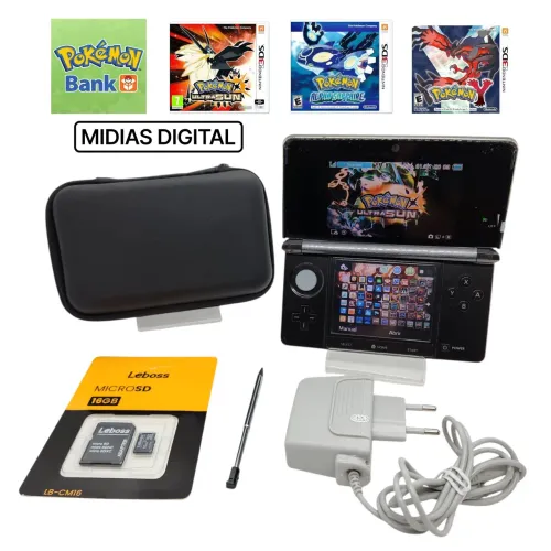 nintendo 3ds old bivolt com pokemon bank , jogos pokemon