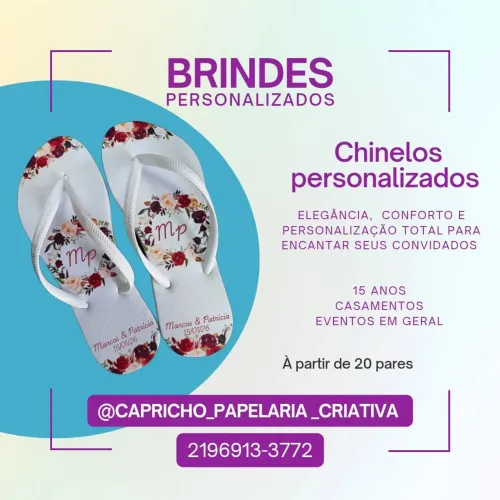 Chinelos personalizados para casamentos ou 15 anos