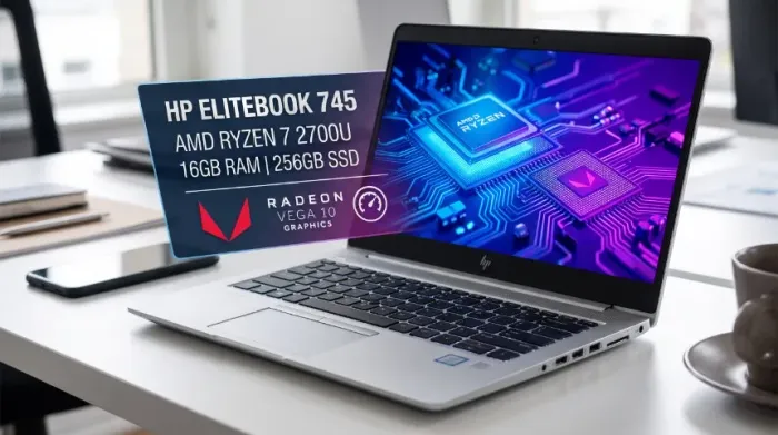 Notebook Gamer(entrada) HP Elitebook 745 Ryzen 7 2700U 16Gb VEGA 10, 256GB SSD Win 11 PRO