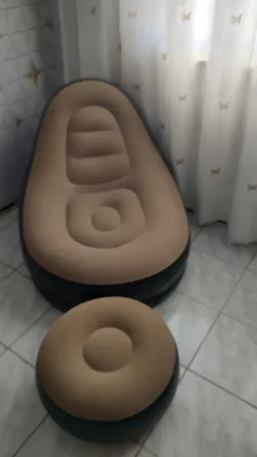 Poltrona de veludo com putt e Bomba de encher!