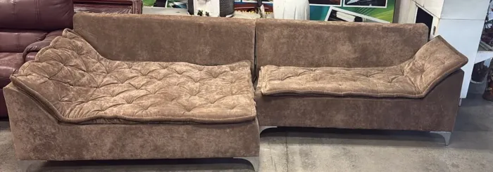 Sofá Cama 5 Lugares Reclinável Com Chaise marrom