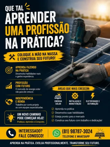 Vaga para ajudante de instalação de sistema solar. 