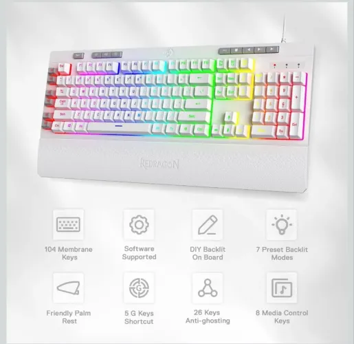 Teclado K512 Shiva Redragon RGB usado