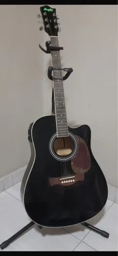 Kit Violão Eletroacústico Memphis Tagima MD-18 Preto + Capa, Cabo e Suporte