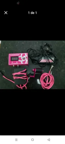 Kit Tatuagem máquina pedal e fonte 