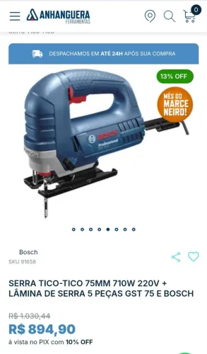 Serra Tico Tico GST-75E 710W 220V BOSCH ( leia o anúncio )