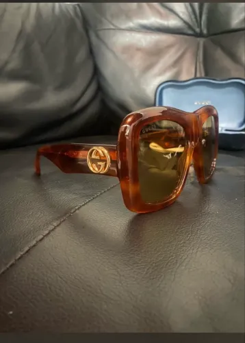 Óculos de sol marrom Gucci original unissex 