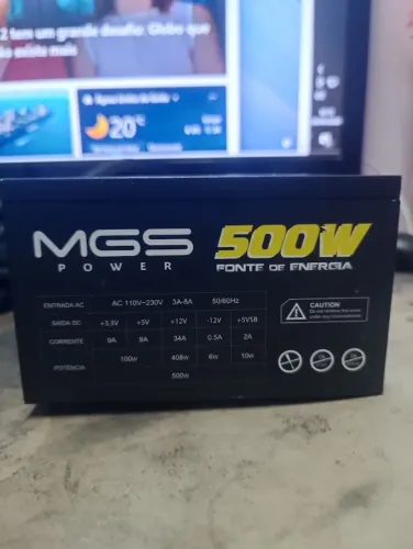 fonte de alimentação para desktop 500W preta