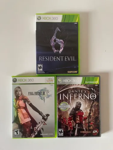 Lote jogos Xbox 360 Resident Evil Final Fantasy Dante?s Inferno