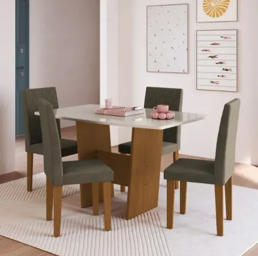 CONJUNTO MESA PEQUIN - 4 CADEIRAS - DISPONIVEL EM 2 CORES = TEMOS PRONTA ENTREGA