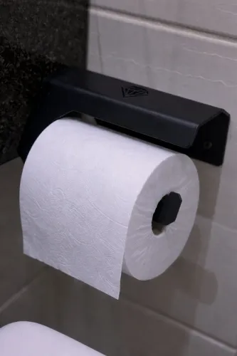 Suporte para papel higiênico (preto fosco)
