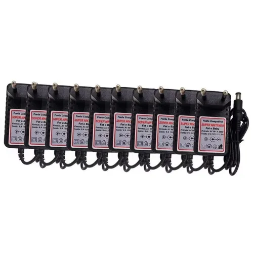 Kit Com 10 Fontes Bivolt Para Super Nintendo SNES Fat e Baby
