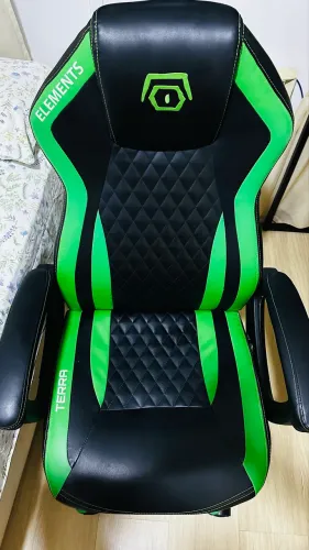 Cadeira Gamer Elements Veda Terra (Verde/Preta) - Excelente Estado
