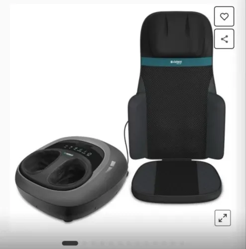 Assento Massageador Shiatsu Comfort e Massageador para pés com aquecimento Genis Relax