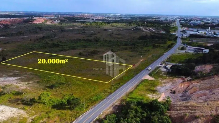 CAMAÇARI - TERRENO com 20.000m³ plano, de frente para a pista da Avenida Jorge Amado. Idea
