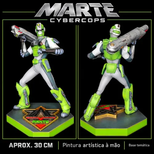 Marte Cybercop Estátua Colecionável 3D Pintada à Mão | Tokusatsu
