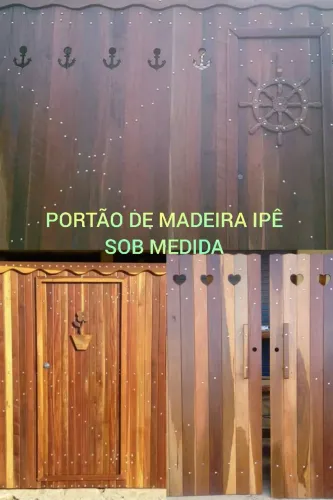 PORTÃO DE MADEIRA IPÊ EM ATÉ 18X
