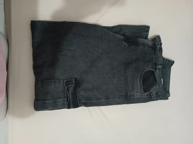 Calça wide leg cargo jeans