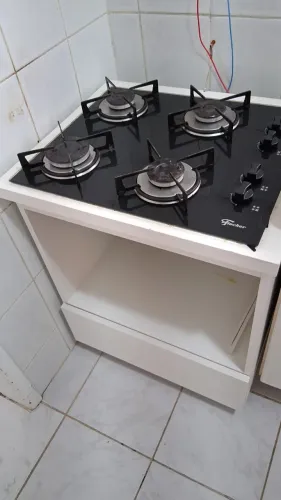 Fogão cooktop 4 bocas ficher com armario base