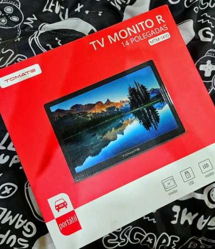 Monitor PC TV Portatil Bateria interna HDMi antena AV USB Videogame 14 polegadas
