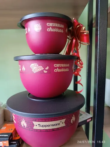 Tupperware kit com três potes super barato
