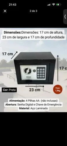 Cofre digital eletrônico Pequeno NOVO na caixa