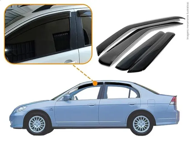Calha de Chuva Honda Civic G7 2001 a 2006 - Jogo Completo