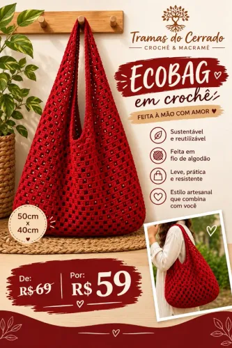 Ecobag bolsa de Crochê 