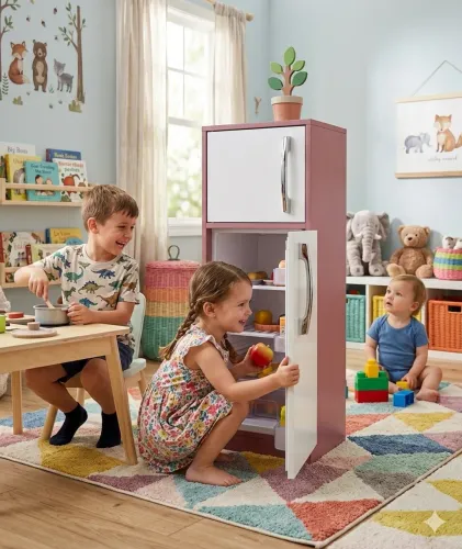 Mini geladeira infantil MDF