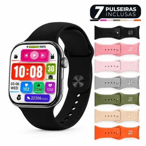 Smartwatch Esportivo 7 pulseiras
