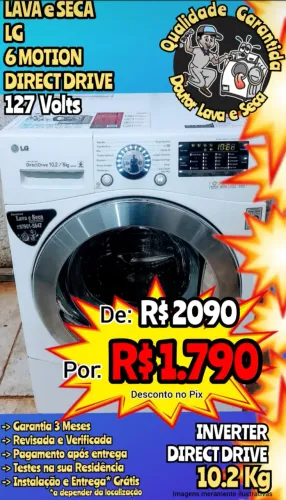 LAVA e SECA LG 10Kg 6MOTION Entrega Grátis*! Garantia. Tudo funcionando! 