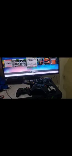 Xbox360 desbloqueado 4 joystick sendo um paralelo hd 500gb mais monitor tv