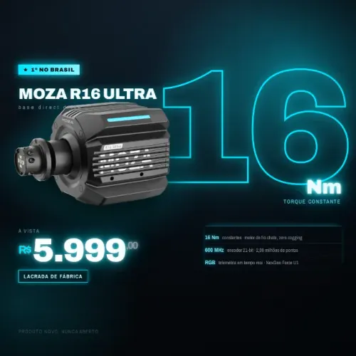 MOZA R16 ULTRA - NOVA LACRADA PRIMEIRA DO BRASIL