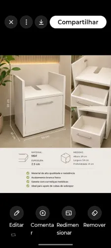 Armário de parede para banheiro