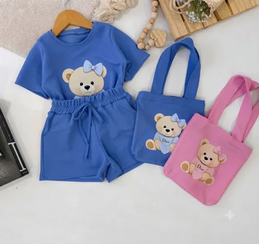 Conjunto Infantil Ursinha com bolsinha