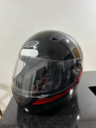 Kit Capacete Moto EBF 7 Preto e Vermelho + Luvas X11 Expert Riders