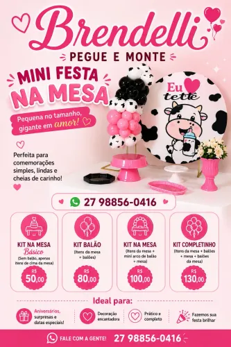 Mini festa na mesa 