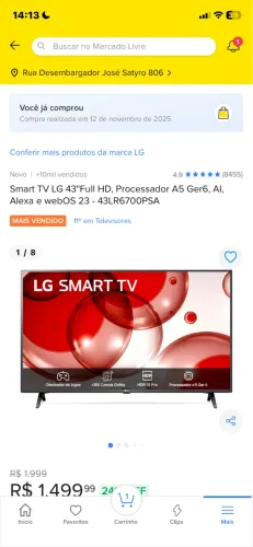 Smart tv LG Nova 43