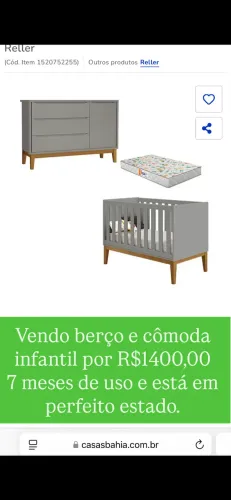 Berço e cômoda infantil