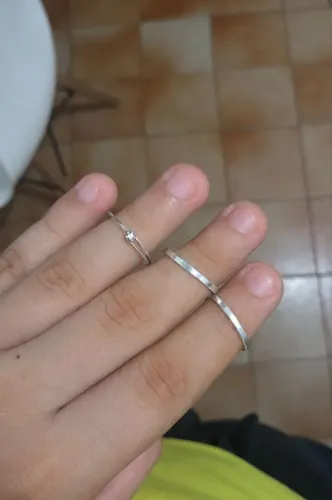 Conjunto de alianças +solitário