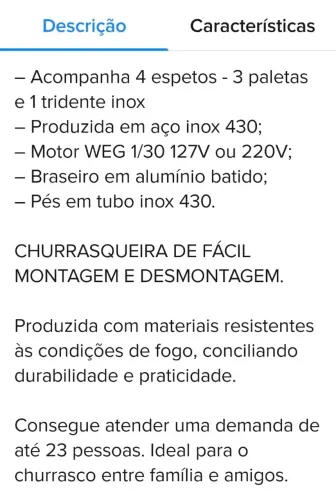 Churrasqueira portátil giratoria