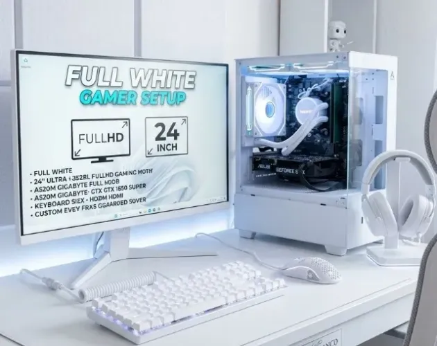 SETUP GAMER COMPLETO FULL WHITE
