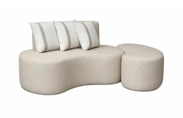 Sofá Orgânico 1,60 Com Puff Com 3 Almofada NOVO