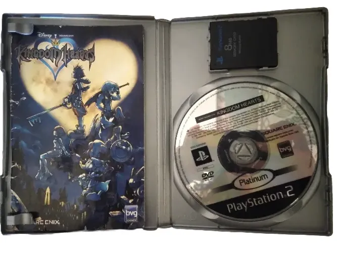Kingdom Hearts PS2 original, série platinum - acompanha memory card, manual e case