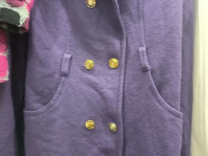 Lindo Casaco Sobretudo Sofina em Lã Batida Roxo: Elegância e Conforto tamanho P/36 38