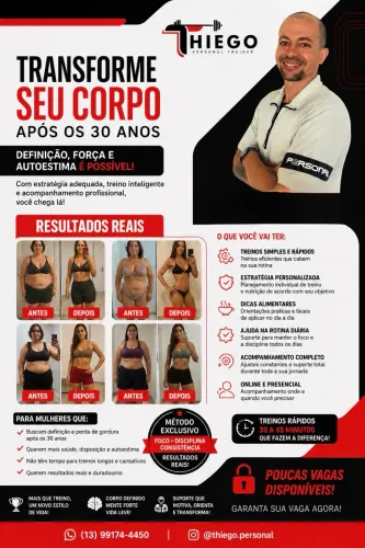 Personal trainer - atendimento presencial e on-line