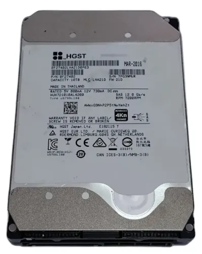HD HGST 10TB SAS 12Gbps 3,5" 7.2k HuH721010AL4200 0f27402