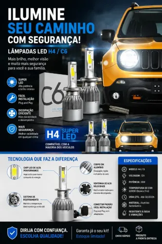 Vendo lâmpadas H4 para carro e moto no atacado e varejo 